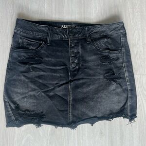 American Eagle Black Jean Mini Skirt